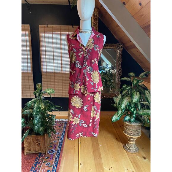 Floral Silk Skirt Set - Picture 4 of 10